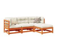 Berkfield Home 4 Piece Garden Sofa Set Wax Brown Solid Wood Pine Berkfield Home Brown