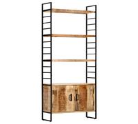Berkfield Home 4-Tier Bookcase 80x30x180 cm Rough Mango Wood in Brown | Size: 80 x 30 x 180 cm Berkfield Home Brown 80 x 30 x 180 cm