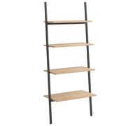 Berkfield Home 4-Tier Leaning Shelf Light Brown & Black 64x34x150.5 cm Berkfield Home Black 64x34x150.5 cm