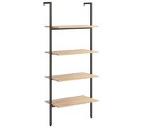 Berkfield Home 4-Tier Leaning Shelf Light Brown & Black 64x35x152.5 cm Berkfield Home Brown 64x35x152.5 cm