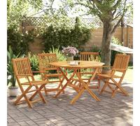 Berkfield Home 5 Piece Folding Garden Dining Set Solid Wood Acacia in Brown Berkfield Home Brown