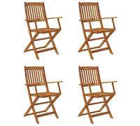 Berkfield Home 5 Piece Folding Outdoor Dining Set Solid Acacia Wood in Brown Berkfield Home Brown