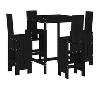 Berkfield Home 5 Piece Garden Bar Set Black Solid Wood Pine Berkfield Home Black