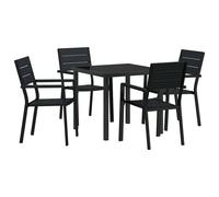 Berkfield Home 5 Piece Garden Dining Set Black HDPE Berkfield Home Black