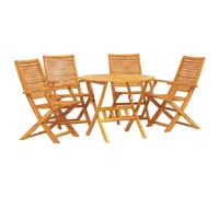 Berkfield Home 5-Piece Garden Dining Set - Solid Acacia Wood Berkfield Home Multicolor