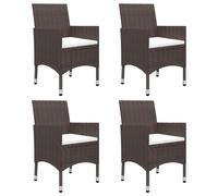 Berkfield Home 5 Piece Garden Dining Set with Cushions Brown Berkfield Home Brown