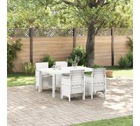 Berkfield Home 5 Piece Garden Dining Set with Cushions White Poly Rattan Berkfield Home White