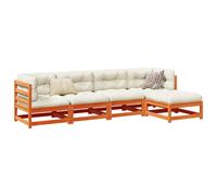 Berkfield Home 5 Piece Garden Sofa Set Wax Brown Solid Wood Pine Berkfield Home Brown