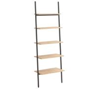 Berkfield Home 5-Tier Leaning Shelf Light Brown & Black 64x34x185.5 cm Berkfield Home Light Brown 64x34x185.5 cm