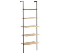 Berkfield Home 5-Tier Leaning Shelf Light Brown & Black 64x35x185 cm | Size: 64 x 35 x 185 cm Berkfield Home Brown 64 x 35 x 185 cm
