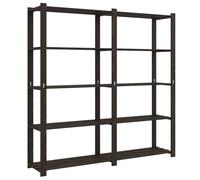 Berkfield Home 5-Tier Storage Rack Black 170x38x170 cm Solid Wood Pine | Size: 170 x 38 x 170 cm Berkfield Home Black 170 x 38 x 170 cm