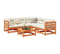 Berkfield Home 6 Piece Garden Sofa Set Wax Brown Solid Wood Pine Berkfield Home Brown
