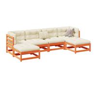 Berkfield Home 6 Piece Garden Sofa Set Wax Brown Solid Wood Pine Berkfield Home Brown