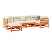 Berkfield Home 6 Piece Garden Sofa Set Wax Brown Solid Wood Pine Berkfield Home Brown