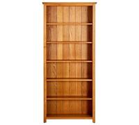 Berkfield Home 6-Tier Bookcase 80x22.5x180 cm Solid Oak Wood in Brown Berkfield Home Brown 80x22.5x180 cm