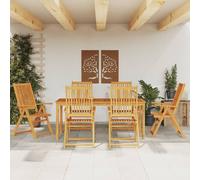 Berkfield Home 7 Piece Garden Dining Set Solid Wood Acacia in Brown Berkfield Home Brown
