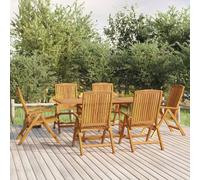 Berkfield Home 7 Piece Garden Dining Set Solid Wood Teak in Brown Berkfield Home Brown