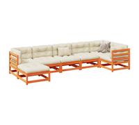 Berkfield Home 7 Piece Garden Sofa Set Wax Brown Solid Wood Pine Berkfield Home Brown