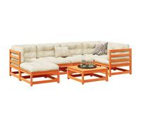 Berkfield Home 7 Piece Garden Sofa Set Wax Brown Solid Wood Pine Berkfield Home Brown