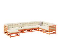 Berkfield Home 8 Piece Garden Sofa Set Wax Brown Solid Wood Pine Berkfield Home Brown