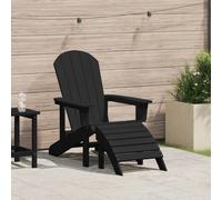 Berkfield Home Adirondack Chair with Footrest Black HDPE Berkfield Home Black
