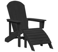 Berkfield Home Adirondack Chair with Footrest Black HDPE Berkfield Home Black