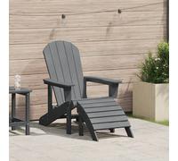 Berkfield Home Adirondack Chair with Footrest Light Grey HDPE Berkfield Home Multicolor