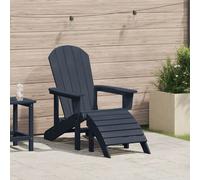 Berkfield Home Adirondack Chair with Footrest Navy Blue HDPE Berkfield Home Navy