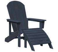 Berkfield Home Adirondack Chair with Footrest Navy Blue HDPE Berkfield Home Navy