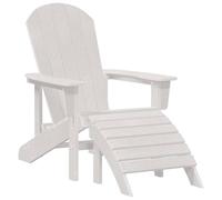 Berkfield Home Adirondack Chair with Footrest White HDPE Berkfield Home White