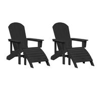 Berkfield Home Adirondack Chairs with Footrests 2 pcs Black HDPE Berkfield Home Black