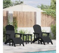 Berkfield Home Adirondack Chairs with Footrests 2 pcs Black HDPE Berkfield Home Black