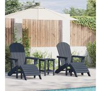 Berkfield Home Adirondack Chairs with Footrests 2 pcs Navy Blue HDPE Berkfield Home Navy