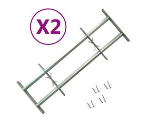 Berkfield Home Adjustable Security Grilles for Windows 2 pcs 700-1050 mm in Silver Berkfield Home Silver