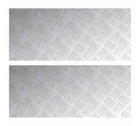 Berkfield Home Aluminium Checker Plates 2 pcs Anti-Slip 70x30 cm in Silver | Size: Medium Berkfield Home Silver Medium