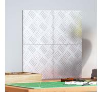 Berkfield Home Aluminium Checker Plates 4 pcs Anti-Slip 20x20 cm in Silver | Size: Medium Berkfield Home Silver Medium