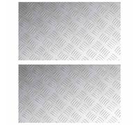 Berkfield Home Aluminum Checker Plates 2 Pack Anti-Slip 70x40 cm in Silver | Size: Medium Berkfield Home Silver Medium
