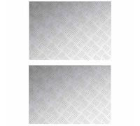Berkfield Home Aluminum Checker Plates 2 pcs Anti-Slip 70x50 cm in Silver | Size: Medium Berkfield Home Silver Medium