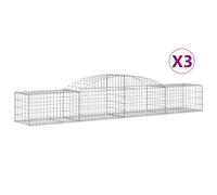 Berkfield Home Arched Gabion Baskets 3 pcs 300x50x40/60 cm Galvanised Iron in Silver Berkfield Home Silver 300x50x40/60 cm