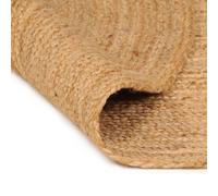 Berkfield Home Area Rug Braided Jute 210 cm Round in Beige | Size: 100 cm diameter Berkfield Home Beige 100 cm diameter