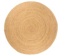 Berkfield Home Area Rug Braided Jute 240 cm Round in Beige | Size: 100 cm diameter Berkfield Home Beige 100 cm diameter