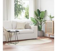 Berkfield Home Area Rug Cream 100x200 cm Polyester Non-Slip | Size: Medium Berkfield Home Cream Medium
