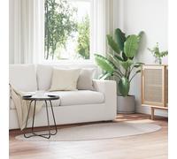 Berkfield Home Area Rug Sand 100x200 cm Polyester Non-Slip in Beige | Size: Medium Berkfield Home Beige Medium