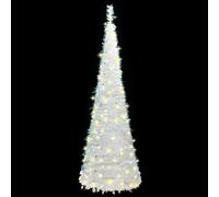 Berkfield Home Artificial Christmas Tree Pop-up 100 LEDs White 150 cm Berkfield Home White