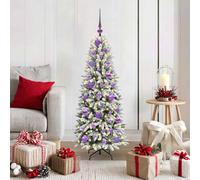 Berkfield Home Artificial Christmas Tree with 150 LEDs White 53 x 53 x 120 cm Berkfield Home White 53 x 53 x 120 cm