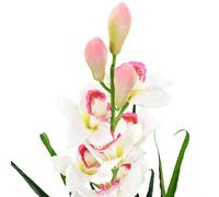 Berkfield Home Artificial Cymbidium Orchid Plant with Pot 100 cm Green Berkfield Home Green