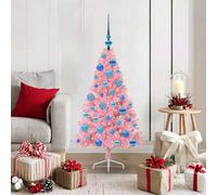 Berkfield Home Artificial Pre-lit Christmas Tree with 150 LEDs Pink 120 cm PVC Berkfield Home Pink