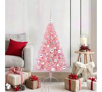 Berkfield Home Artificial Pre-lit Christmas Tree with 150 LEDs Pink 120 cm PVC Berkfield Home Pink