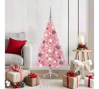 Berkfield Home Artificial Pre-lit Christmas Tree with 150 LEDs Pink 120 cm PVC Berkfield Home Pink