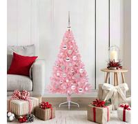 Berkfield Home Artificial Pre-lit Christmas Tree with 150 LEDs Pink 120 cm PVC Berkfield Home Pink